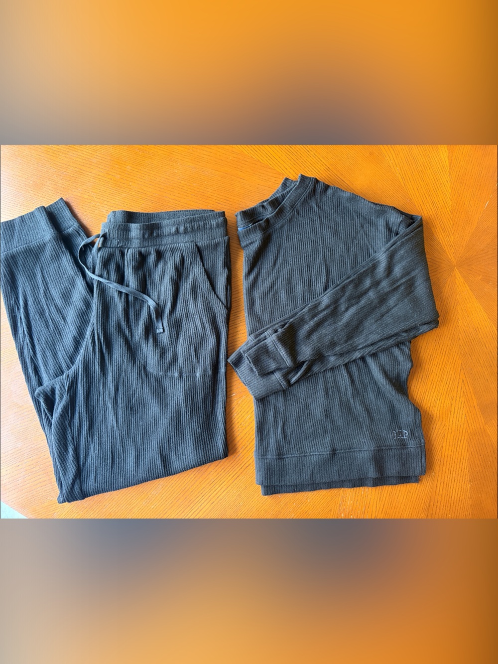 GAP Black Ribbed Pajama Lounge Set size M